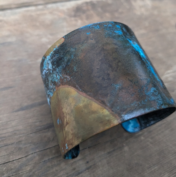 SOLD ETSY-Wide Patina Cuff Bracelet - Picture 6 of 11